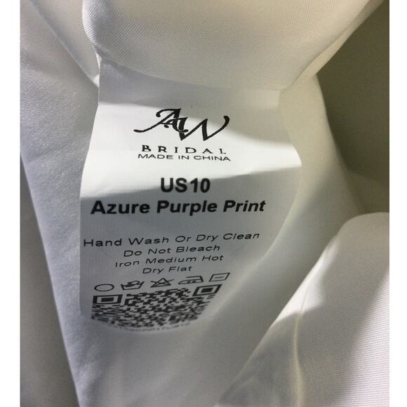 AW BRIDAL SZ 10 L azure purple print floral Cassidy formal party maxi dress B60 - Picture 9 of 9